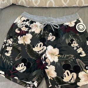 Disney Men's Mickey Mouse Floral Daily Hot Tub Board Shorts for Swimming Medium